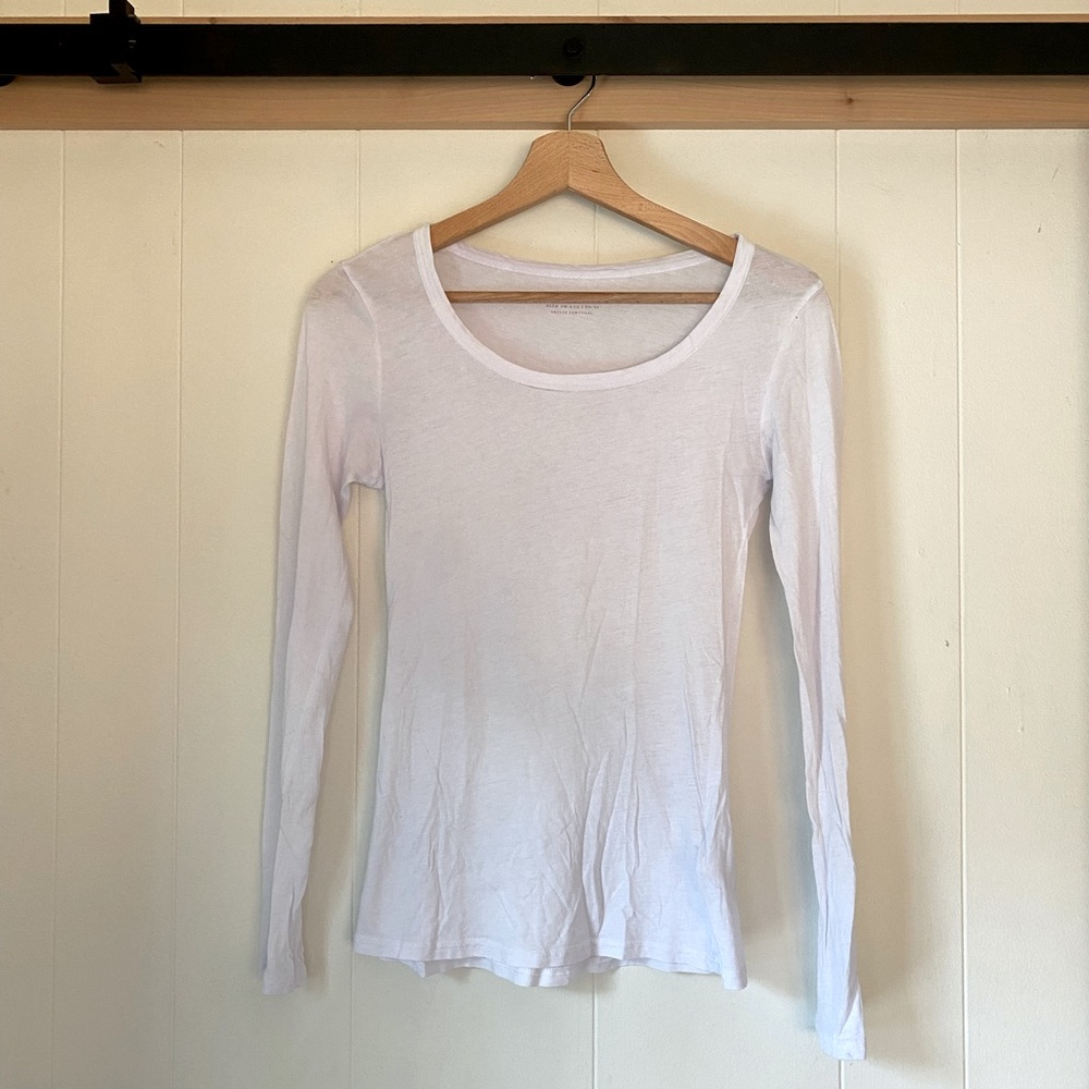 All Saints Long Sleeved White Tee